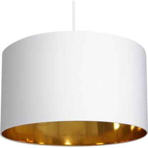 Luminex Hanglamp Soho cilindrisch 1-lamp Ø 40cm wit/goud