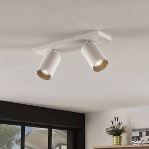 Arcchio plafondspot Brinja, hoekig, wit, 2-lamps, GU10