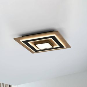 JUST LIGHT. GmbH JUST LIGHT. Plafondlamp Tola, hoekig, 2-lamps, hout, 3000 K