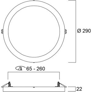 Sylvania Start 5in1 LED downlight Ø 29cm 23W