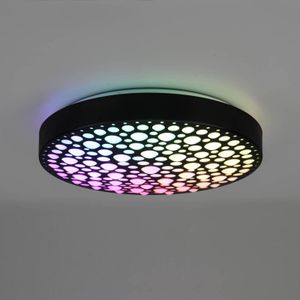 Reality Leuchten LED plafondlamp Chizu Ø 40,5cm dimbaar RGB zwart