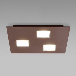 Fabbian Bruine plafondlamp Quarter met 3 LED's