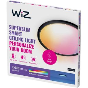 WiZ SuperSlim LED plafondlamp RGBW Ø42cm zwart