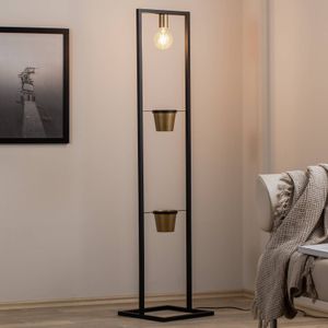 Vloerlamp Flores Luminex, zwart, Woon-/ Eetkamer, metaal, Modern, vloerlamp