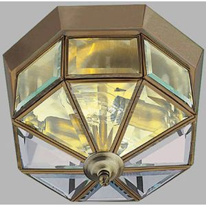Searchlight Plafondlamp Inbouw klassiek messing antiek, achthoekig
