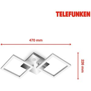 Telefunken LED sensor plafondlamp frame chroom/alu 47x23cm