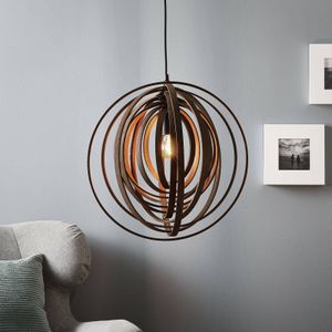 Trio Lighting Ongebruikelijke hanglamp Boolan - bruine kap