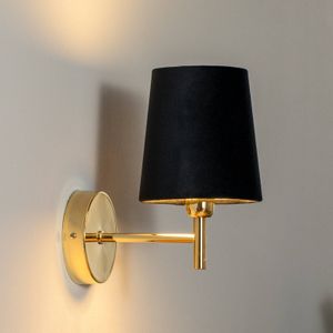 Wandlamp Euluna Nita, zwart/goud, 1-lamp