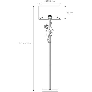 Lucide Extravaganza Chimp vloerlamp, goud mat/zwart