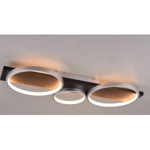 Trio Lighting LED plafondlamp Medera, 3-lamps, titaan