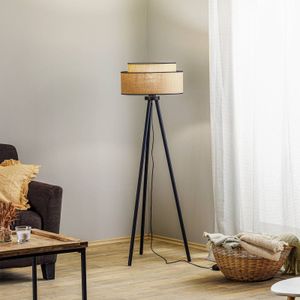 Duolla Vloerlamp Boho jute & black, hoogte 145cm