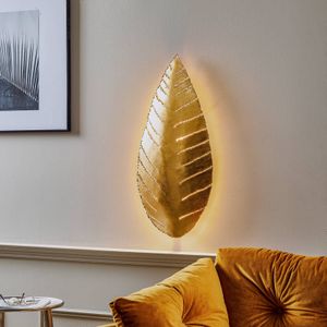 Holländer Wandlamp Pietro in bladvorm, goud