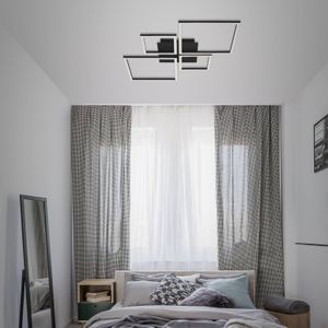 Briloner LED plafondlamp Frame, Step Dim, 4-lamps zwart