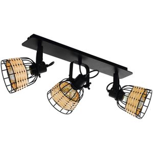 EGLO Plafondspot Anwick 1 met rotandecor, 3-lamps