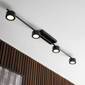 Nordlux plafondlamp 'Clyde' - 3 step dim - 4-voudig - zwart - warmwit