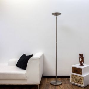 Lindby Malea LED uplighter vloerlamp, mat nikkel