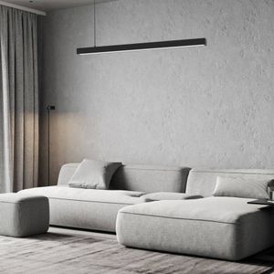 Eko-Light Hanglamp Lungo, zwart, lengte 124 cm