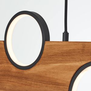 Brilliant LED hanglamp Cheesy aus hout, 5-lamps