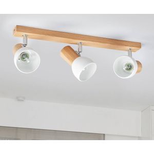 Spot-Light Svenda - houten plafondlamp met drie lichtbronnen