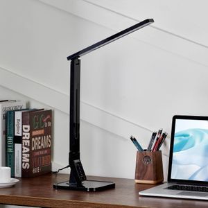 Lindby - LED bureaulamp- met touchdimmer - 1licht - metaal, kunststof - H: 38 cm - zwart - Inclusief lichtbron