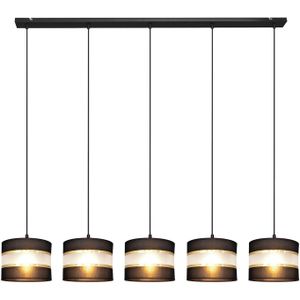 HELAM Hanglamp Helen zwart-goud balk 5-lamps