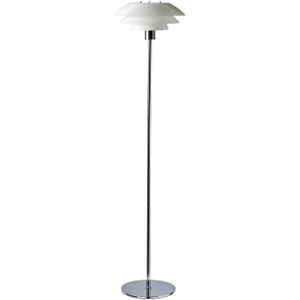 Dyberg Larsen DL31 vloerlamp glazen kap chroom