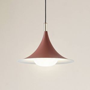 Lindby hanglamp Jarl, bruin, metaal, Ø 35 cm, G9