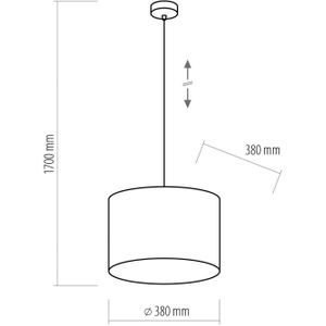 TK Lighting Hanglamp Tercino kap oranje Ø 38 cm