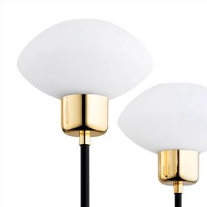 Argon Ravello kroonluchter, 5-lamps, zwart/wit/goud