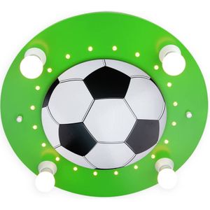 Elobra Plafondlamp Voetbal, 4-lamps donkergroen-wit