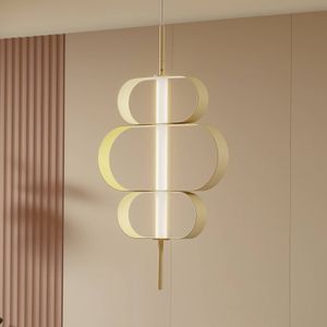 Lucande LED hanglamp Audrina, beige, metaal, dimbaar