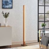 LED vloerlamp Lucande Tamlin, 152 cm, hout, beuken, 3000K