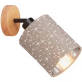 Briloner Wandspot Stofa met sterdecoratie, taupe, 1-lamp