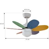 Lindby - Litur - Plafondventilator - Kleurrijk - Ø 77 cm - E27