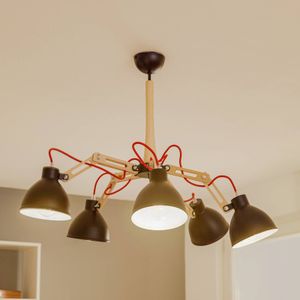 Lamkur Plafondlamp Skansen 5-lamps verstelbaar zwart
