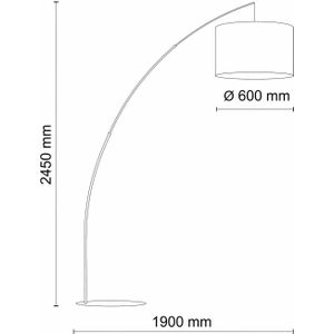 TK Lighting Vloerlamp Moby Nature met stoffen kap