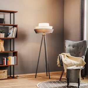 Duolla Driepootvloerlamp Lotos, grafiet/grijs/wit