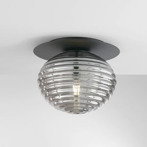 Eco-Light Ripple plafondlamp, zwart/rookgrijs, Ø 35 cm