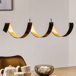 Eco-Light LED hanglamp Helix, zwart-goud, 80 cm