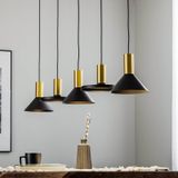 Nowodvorski - Hanglamp Hermanos 5 lichts L 132 cm zwart - goud