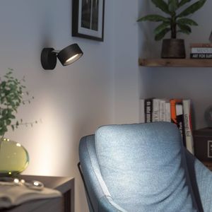 Philips Bracia LED plafondspot 1-lamp, zwart