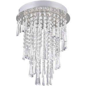 Reality Leuchten Plafondlamp Pomp, Ø 30 cm, chroom, acryl/metaal, CCT