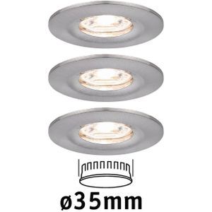 Paulmann Nova mini inbouwspot set per 3 IP44 ijzer