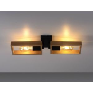 JUST LIGHT. Frame plafondlamp van hout, 2-lamps