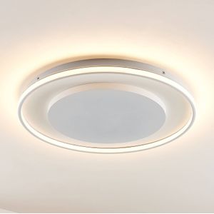 Lucande - LED Plafondlamp- met Dimmer - 1licht - Aluminiu - Silicone - H: 6.5 cm - Mat Wit
