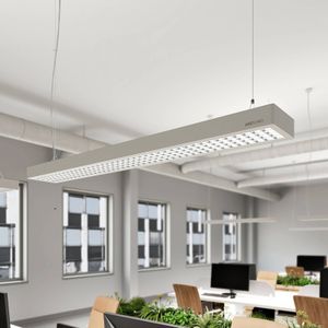 Arcchio Susi LED kantoor hanglamp, zilver, 120 cm, 4000K, DALI