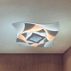 Näve Plafondlamp Liora, wit, metaal, lengte 46 cm, CCT, 3D