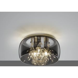 Trio Lighting Plafondlamp Crystel van glas, chroom, Ø 34 cm