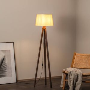 Avonni Vloerlamp LM-65214-1E met houten driepootsframe