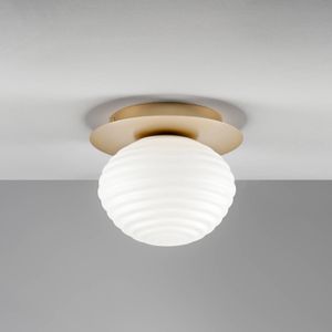 Eco-Light Ripple plafondlamp, goud/opaal, Ø 20 cm